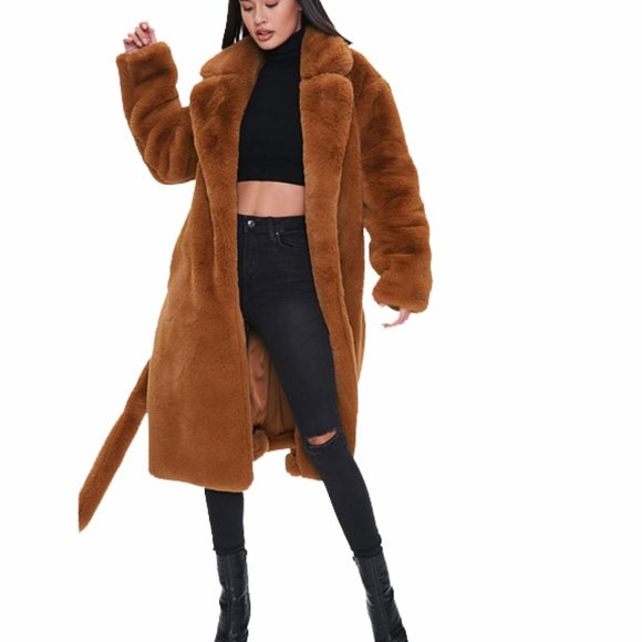 Forever 21 Jackets & Blazers - * Host Pick * NWT Forever 21 Camel Faux Fur Coat M